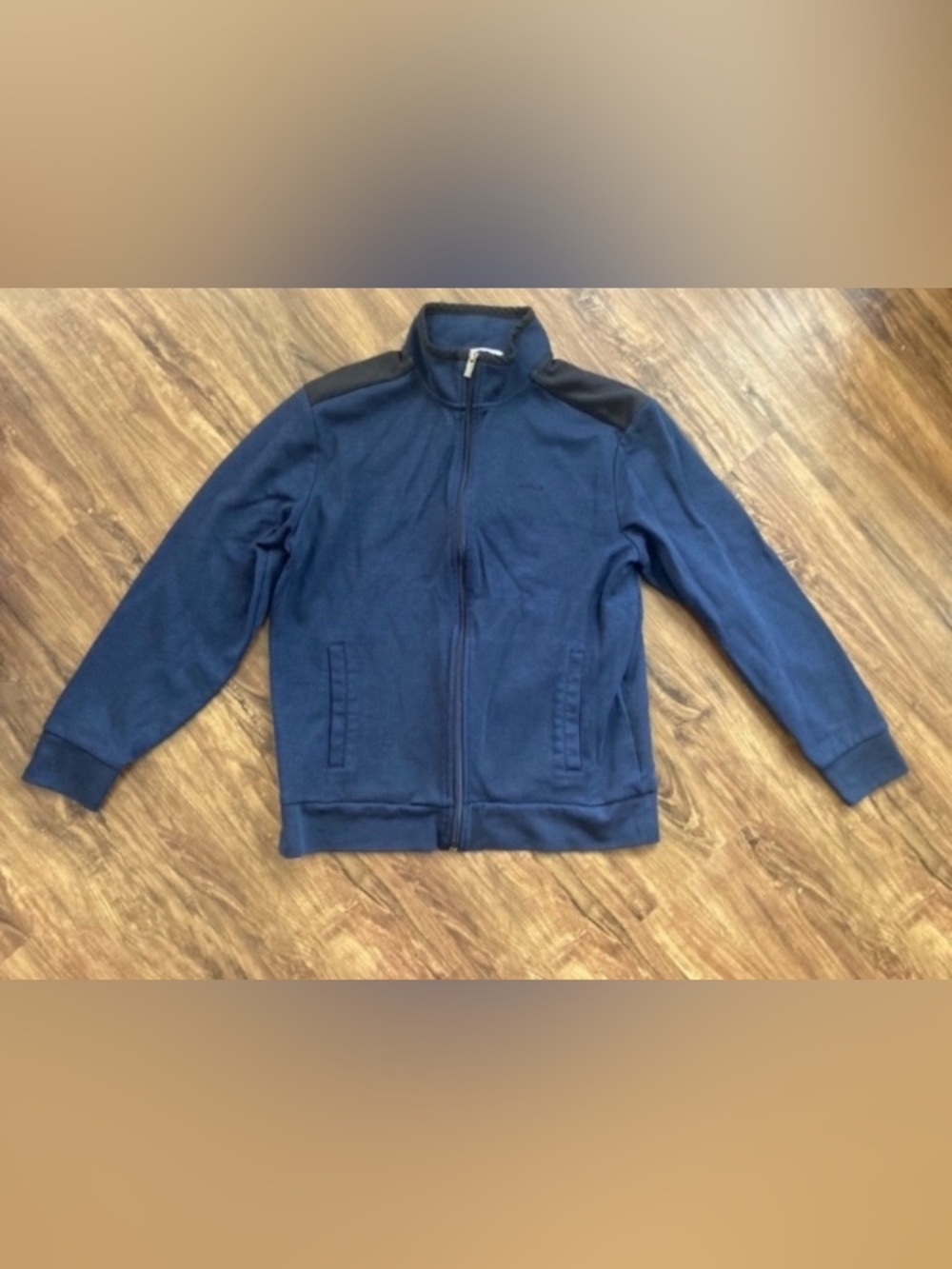Calvin Klein Navy Track Jacket with Black Shoulder Panels Men’s Medium
